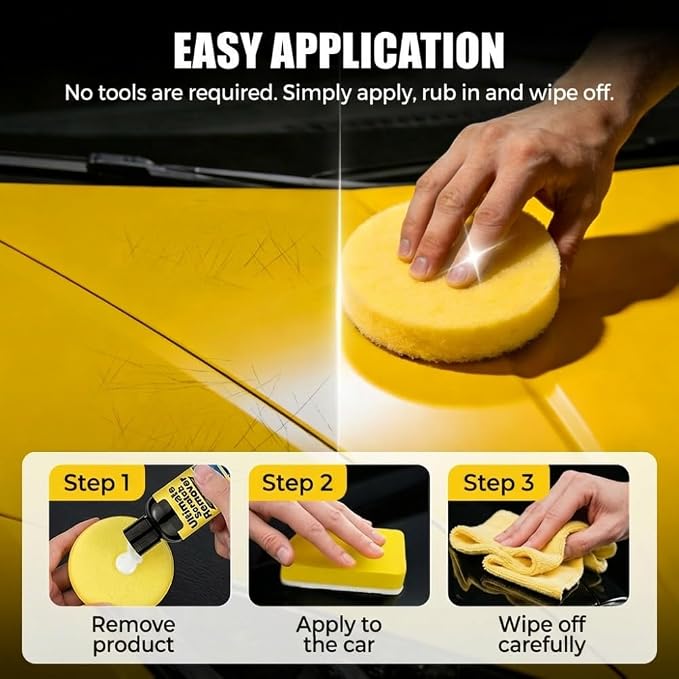Car Scratch Repair Wax, 2026 New Upgrade Car Scratch Remover Wax with Sponge and Towel, Professional Car Paint Repair Compound for Deep Scratches, Automotive Scratch Repair Kit for Car ，3 Set