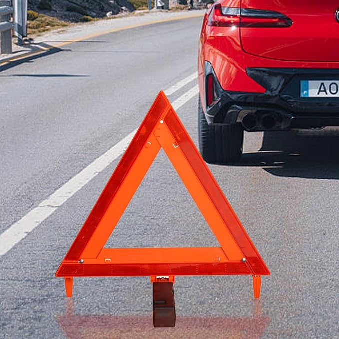 Warning Triangle Sign DOT Approved 3PK,Reflective Warning Road Safety Triangle Kit for Truck,49 CFR Part 571.125 (FMVSS 125) US