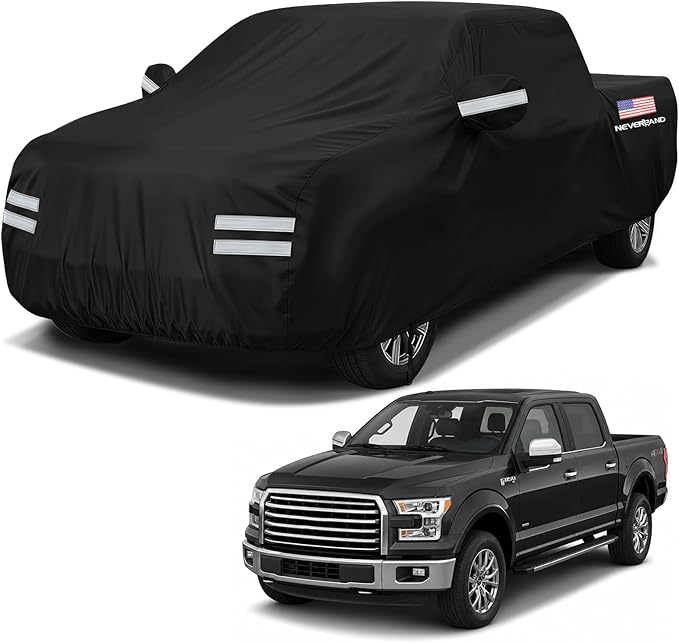 Truck Cover, Full Truck Covers Waterproof All Weather Dustproof, Snowproof, UV Protection Car Covers for Automobiles Universal Fit for Truck Cover Size 242''L x 80''W x 76''H