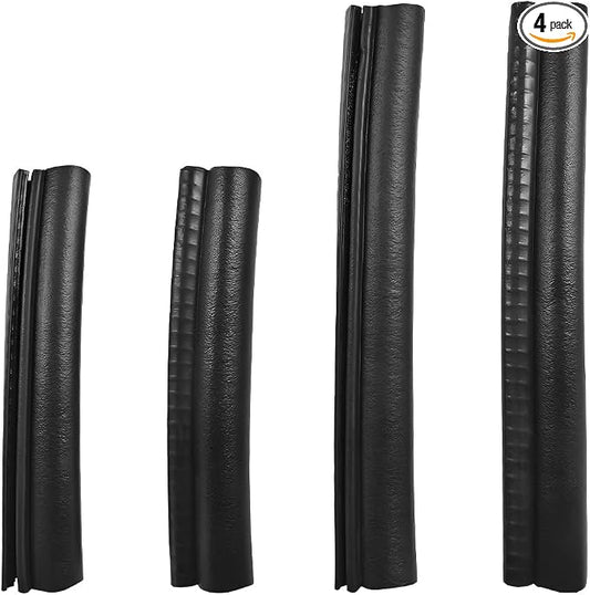 4PCS Car Door Edge Guards, Rubber Sealing Sealed Strip Auto Door Buffer Protector with Side Bulb, Automotive Weather Stripping Edge Trim Seal Strips for Car Truck Boat Camper