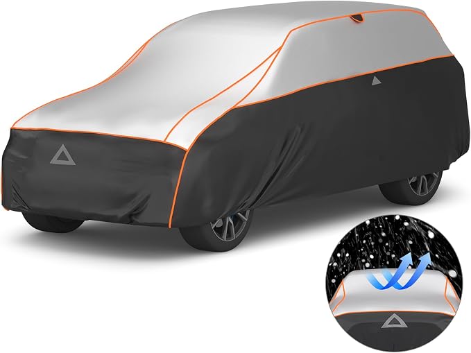 Favoto Hail Protector Car Cover Waterproof SUV Car Cover | Hail Snow Rain Protection Padded Outdoor Heavy Duty with Reflective Strips Full Exterior Cover Fit for SUVs up to 198"