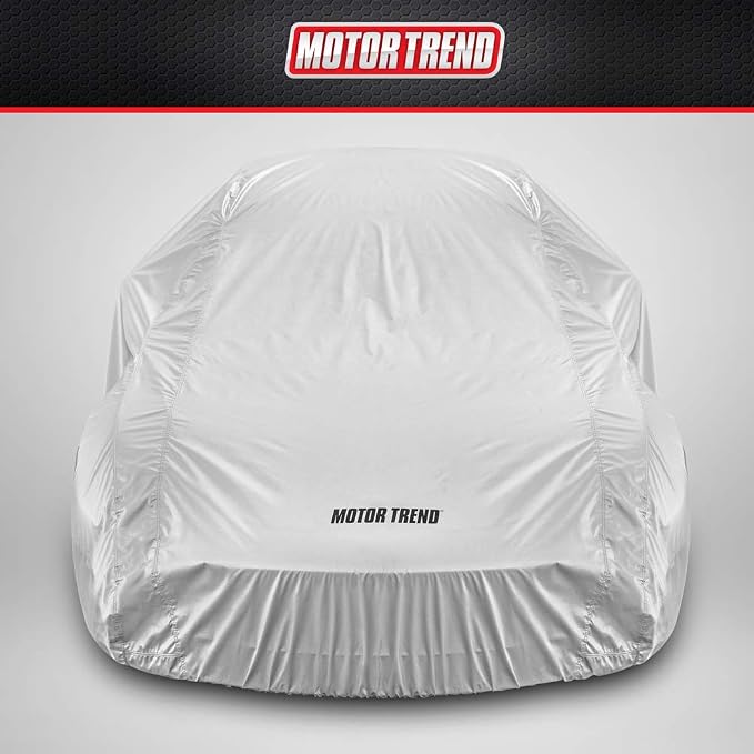 Motor Trend FlexCover Car Cover, Waterproof All-Weather SUV Truck Car Covers for Snow Ice Rain Sun UV Dust Hail Protection, Indoor/Outdoor Full Exterior Cover, Sedan Car Cover (Fits Up to 228" Length)
