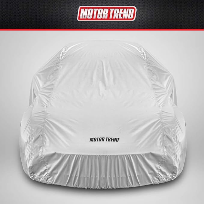 Motor Trend FlexCover Car Cover, Waterproof All-Weather SUV Truck Car Covers for Snow Ice Rain Sun UV Dust Hail Protection, Indoor/Outdoor Full Exterior Cover, Sedan Car Cover (Fits Up to 170" Length)
