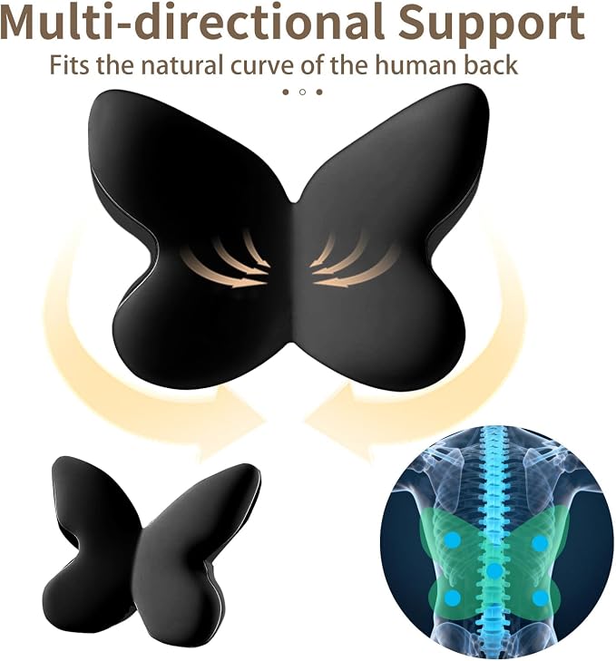 Memory Foam Lumbar Support Pillow,Back Support for Office Chair,Back Pillow for Chair,Ergonomic Lower Back Cushion for Desk Chair,Computer Chair,Gaming Chair and Car Seat,Washable Cover（Black）