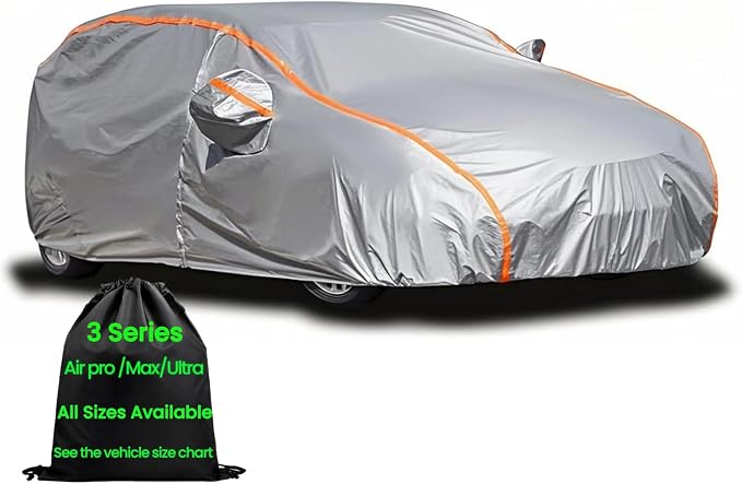Waterproof All Weather Car Cover for Hatchback Car Snow Cover,Car Tarps Size As: Golf GTI,Vw Beetle Inner Cotton Hatchback Under 178"