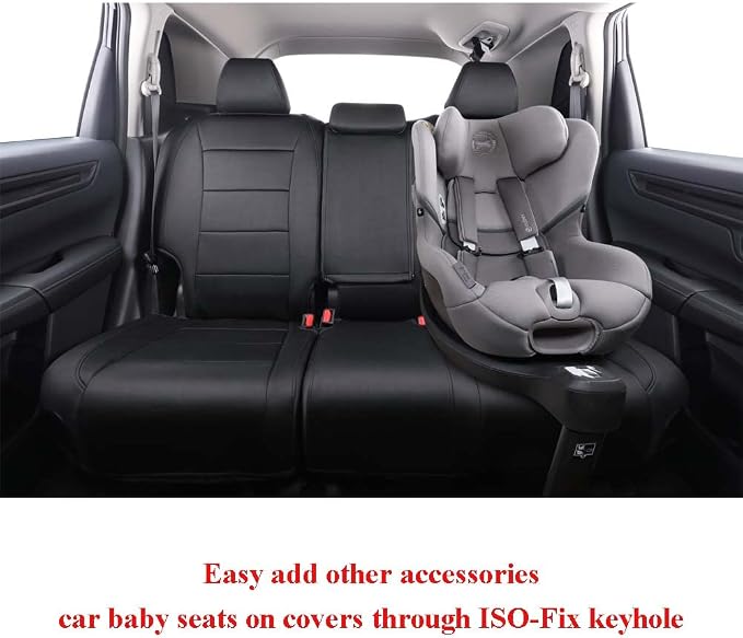 EKR Car Seat Covers for Honda CRV 2017-2022 Neoprene Full Set | Custom Fit for Honda CRV 2017 2018 2019 2020 2021 2022,Factory-Style Interior Upgrade,Full Wrap,Neoprene (Black)