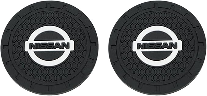 Car Cup Holder Coasters Compatible with Nissan Series Interior Accessories,Recessed Silicone Anti Slip Cup Holder Coaster Interior Accessories 2.75in 2Pack (Black)