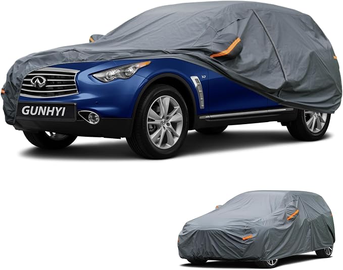 GUNHYI Premium Car Cover Custom Fit Infiniti QX70, 16 Layers Heavy Duty Car Cover Waterproof All Weather with Zipper Door for Sun Rain Snow Dust Uv Protection