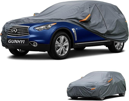 GUNHYI Premium Car Cover Custom Fit Infiniti QX70, 16 Layers Heavy Duty Car Cover Waterproof All Weather with Zipper Door for Sun Rain Snow Dust Uv Protection