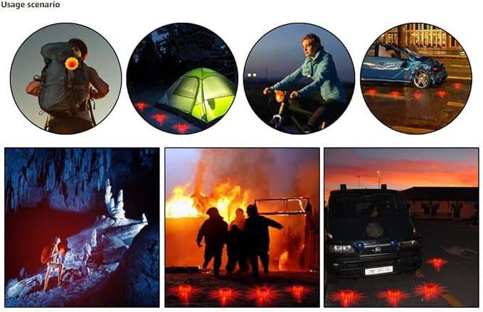 24 Pcs Rechargeable LED Road Flares Emergency Kit - Magnetic Mount Strobe, for Cars/Trucks/Boats & Outdoor Activities