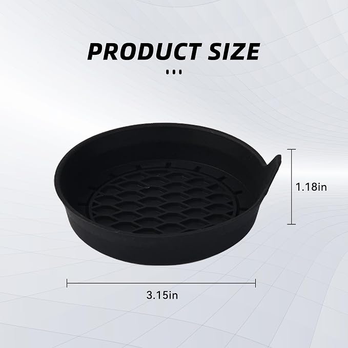 4PCS Car Cup Holder Coasters, Silicone Non-Slip Vehicle Cup Recessed Mats, Sift-Proof Automotive Interior Drink Insert Decor Accessories, Universal for SUV, Sedan, Truck (Black)