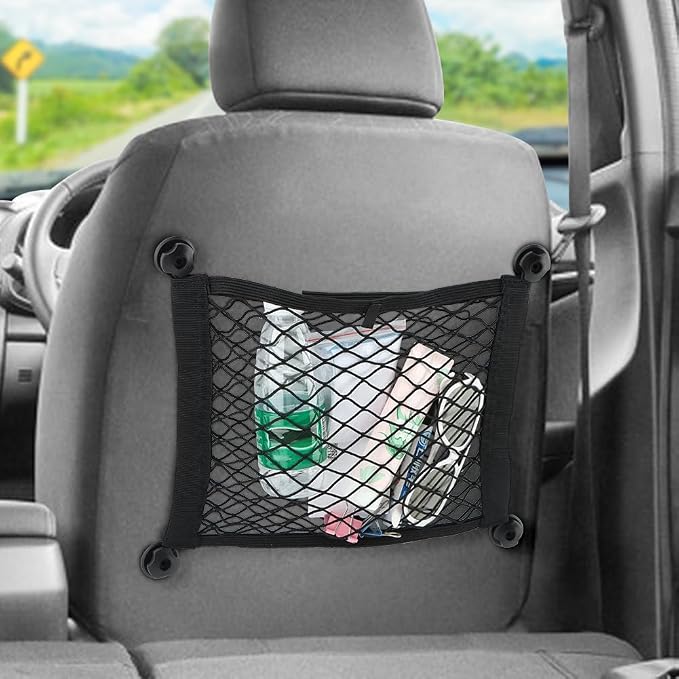 2 Pack Elastic Small Cargo Net Pocket with Hooks,Cargo Netting Bungee,Boat Storage,Trunk Net Organizer for Car,Truck Netting for Cargo(18.9x13.78 inches)
