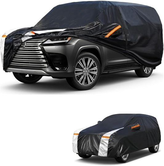 Large SUV Car Cover for Lexus LX 1995-2026 100% Waterproof All Weather, Heavy Duty Outdoor Full Exterior Covers Rain Sun Wind UV Protection.