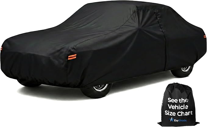 EzyShade Multi-Layer Waterproof Sports Car Cover - See Vehicle Size-Chart - All Weather Full Outdoor Covers for Automobiles - MG MGB MGC MX-5 Porsche Classic Cars - Black, Size C0 (See SizeChart)