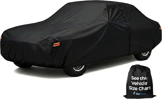 EzyShade Multi-Layer Waterproof Sports Car Cover - See Vehicle Size-Chart - All Weather Full Outdoor Covers for Automobiles - MG MGB MGC MX-5 Porsche Classic Cars - Black, Size C0 (See SizeChart)