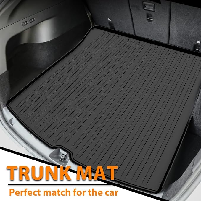 G-PLUS TPE Floor Mats Cargo Liner Fit 2020-2024 Tesla Model Y 5-Seat | NOT for 7-SEAT, All Weather Protection,Non-Slip,Custom Fit Model Y Floor Liner Accessories,TPE Full Coverage,Black,6PCS