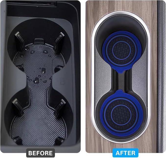 Mandark Car Cup Holder Coaster, 2.75 Inch Non-Slip Vehicle Cup Holder Insert Mats, Dustproof Automotive Interior Console Cup Insulated Pads Accessories, Universal for SUV, Sedan, Truck (Blue)