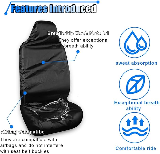 BDZMC Car Seat Cover Protector, Stain Resistant Car Front Seat Covers, Waterproof Car Seat Cover After Gym, Sweat Swimming, Car Seat Towel Covers for Cars, Trucks, SUVs (1PCS)