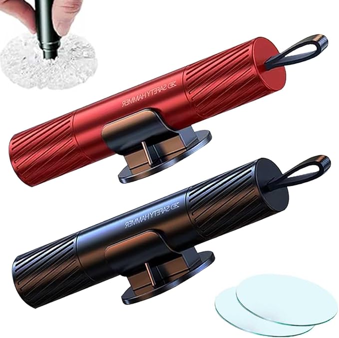 Car Window Breaker Tool,Car Window Breaker,Safe Hammer Car Window Breaker,Car Window Breaker and Seatbelt Cutter,Car Underwater Window Breaker,Car Hammer Seatbelt Cutter Window Breaker (Red+Black)