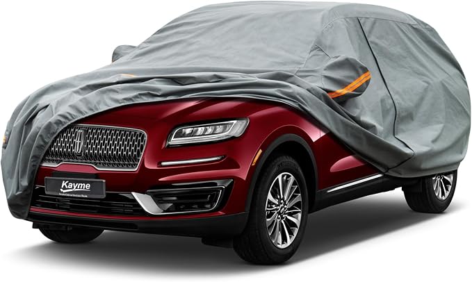 Kayme Heavy Duty SUV Car Cover Custom Fit Lincoln Nautilus Waterproof All Weather for Automobiles, Full Exterior Covers Sun Rain UV Protection.（Deliver About 3-10 Days）