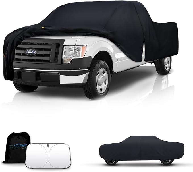 Truck Cover Outdoor Pickup Car Covers(Length up to 242 inch) Universal Fit for Nissan Frontier,Ford F150,Chevy C10,GMC Canyon Sierra 1500,Colorado,Ram 1500 etc Size T4(See Size Chart)