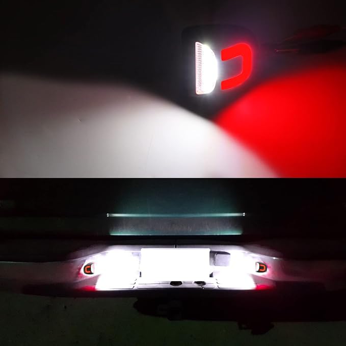 R&F Auto License Plate Lights for Silverado&Sierra 1500 2500 3500 HD | For Avalanche/Tahoe/Suburban/Traverse/Yukon/Yukon XL/Escalade & ESV/EXT Red U-shaped LED Pickup Tag Lamp