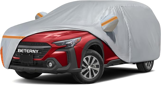 Car Cover for 2009-2026 Subaru Outback, Waterproof Custom-fit All Weather Sun Rain UV Dust Snow Protection Outdoor Outback Full Car Cover with Door Zipper and Cotton Lining-Grey