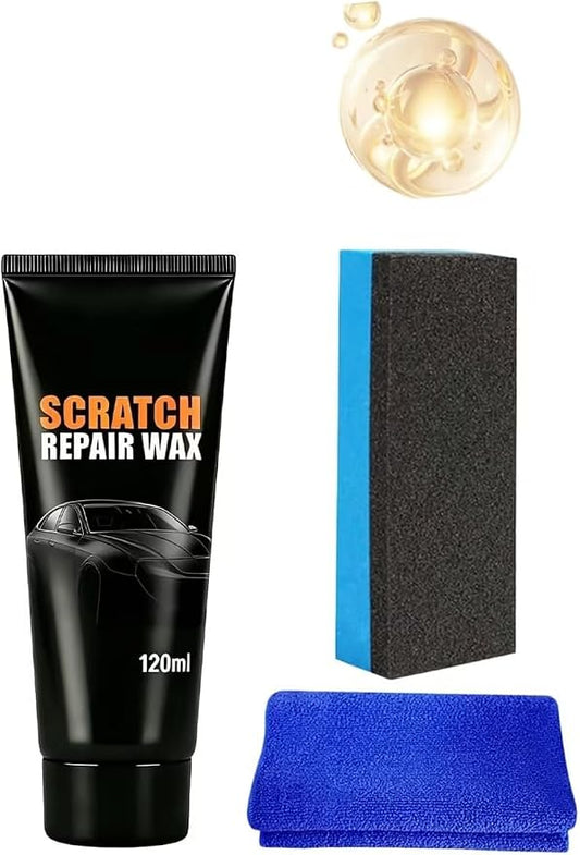 1pc Scratch Remover For Vehicles, 2026New Car Scratch Remover Wax,general car scratch repair wax, works on cars, trucks, SUV,includes wiping cloth and sponge (1 set)