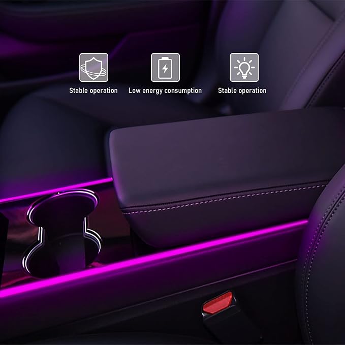 Tesla Model 3 Model Y Interior car Lights, RGB Neon Light Kits with APP and Remote Control, Tesla Ambient Lighting Accessories