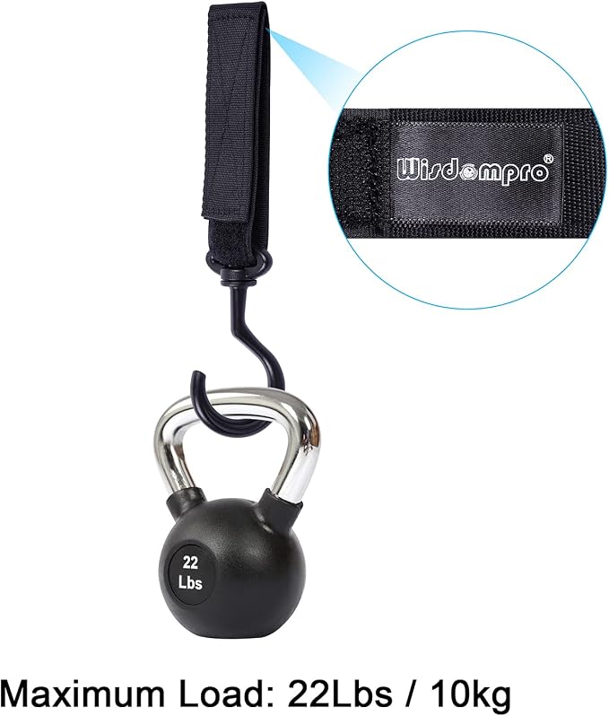 Wisdompro 2 Pack Car Seat Headrest Hook, Multi-Purpose Hanger for Stroller | Adjustable & 360° Rotating, Large to Hang Grocery Bag, Garment Bag, Handbag, Purse, Coat, Clothes, Traveling, Sports, Black