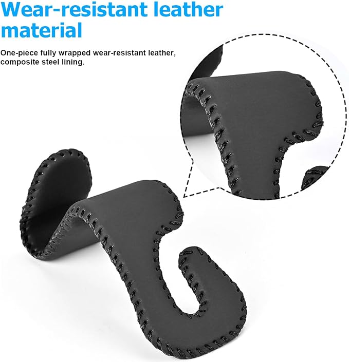 Zpana Car Headrest Hooks, 2PCS Leather U-Shaped Vehicle Purse Storage Hanging Holder for Purses Bags Coats, Automotive Seat Back Storage Organizer Hanger Accessories, Universal Fit (Brown)