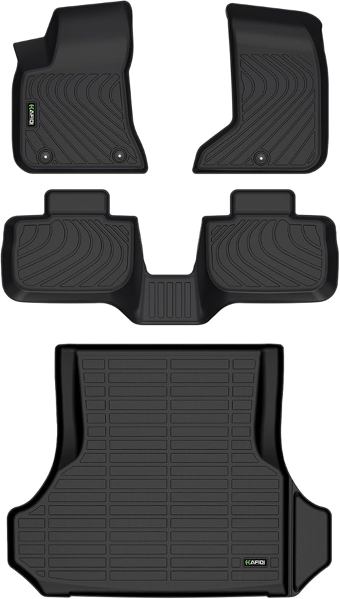 All Weather Car Floor Mats & Cargo Liner for 2011-2023 Dodge Charger AWD & Chrysler 300 AWD Custom Fit Full Set Accessories - Black