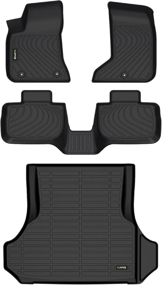 All Weather Car Floor Mats & Cargo Liner for 2011-2023 Dodge Charger AWD & Chrysler 300 AWD Custom Fit Full Set Accessories - Black