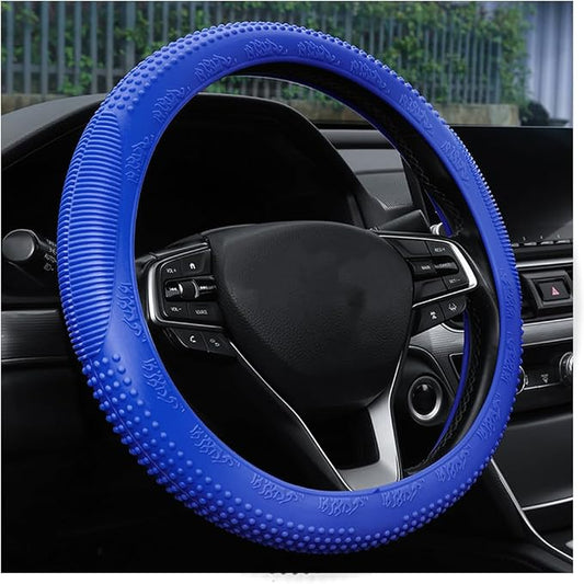 Bittwee Steering Wheel Cover, Car Silicone Steering Wheel Protector, Anti-Slip Soft Odorless Wheel Covers, Universal 14-15 Inch Steering Wheel, Automotive Interior Accessories (Dark Blue)