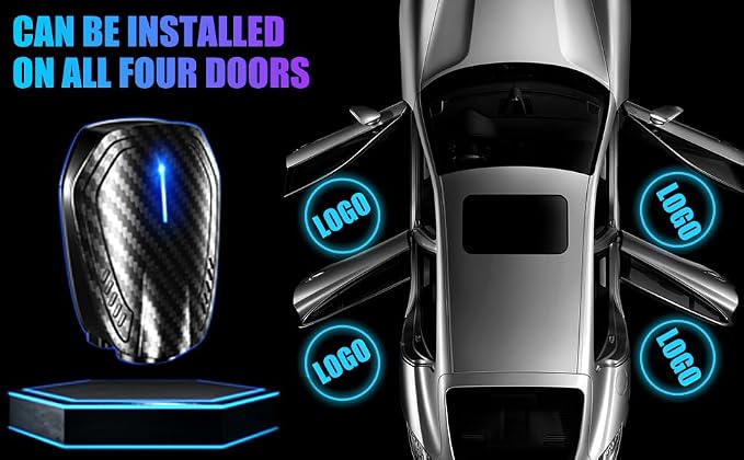 SPOBODY 2PCS Car Door Light Projector Led Car Door Projector Rechargeable HD Car Welcome Courtesy Ghost Shadow Lamp Fit for All Cars (for JEE-P)