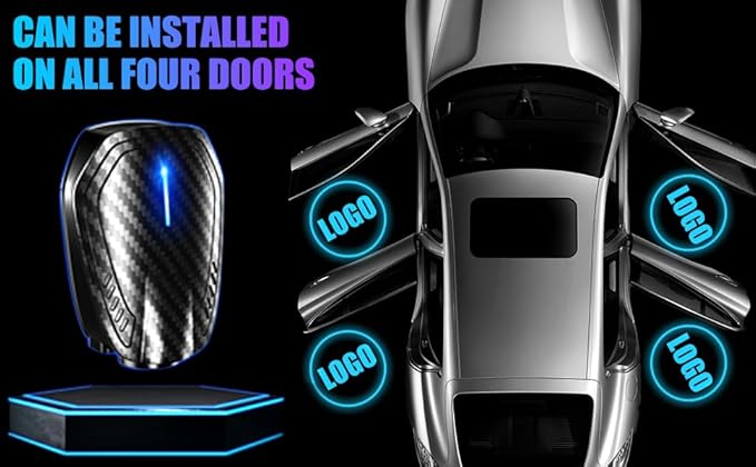 SPOBODY 2PCS Car Door Light Projector Led Car Door Projector Rechargeable HD Car Welcome Courtesy Ghost Shadow Lamp Fit for All Cars (for Ch-ee-vvy)