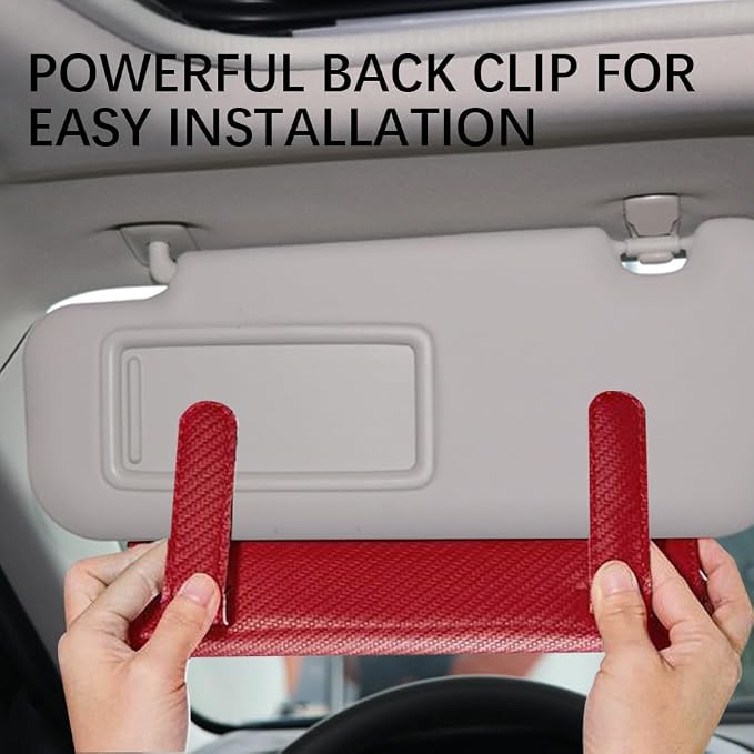 Car Tissue Holder, Car Tissue Box, Rectangular Sun Visor Napkin Holder with Tissue Refill, PU Leather Napkin Case Auto Interior Accessories Universal for Visor and Backseat (Red)