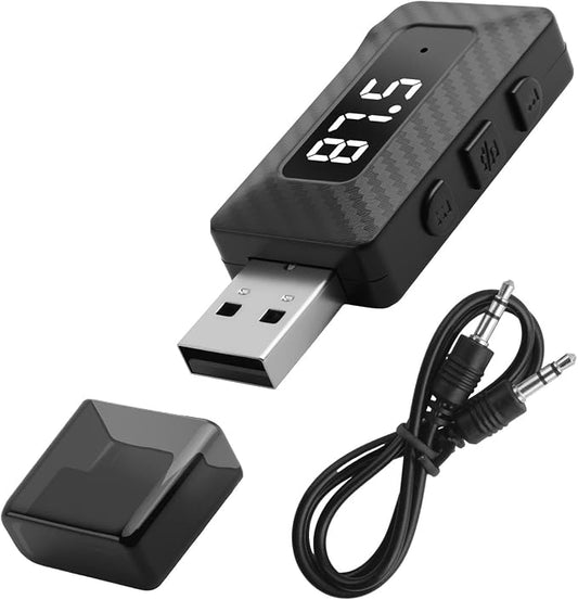 USB Bluetooth Adapter for Car Stereo,Wireless 5.3 Bluetooth FM Transmitter Receiver for FM+AUX,Universal USB to Bluetooths Adapter for Car Stereo,Home Stereoes,Computer