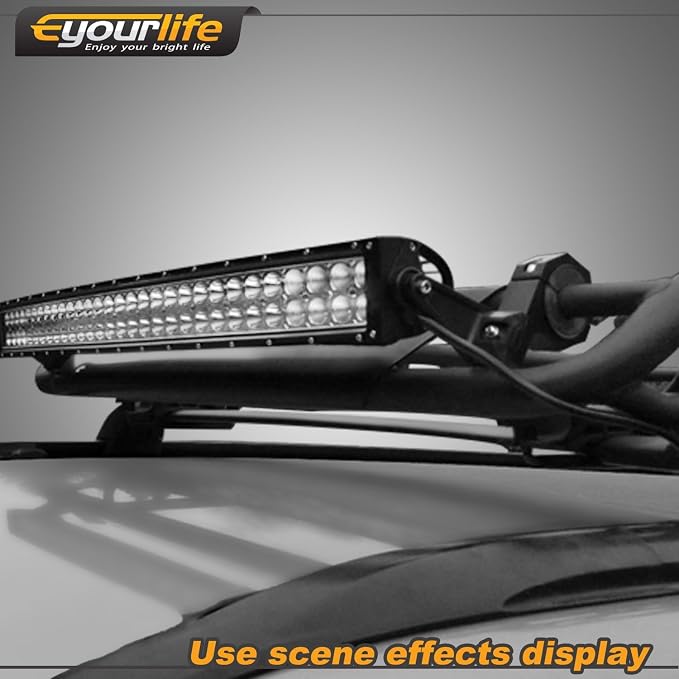 Universal Light Bar Mounting Brackets - Side Mount Base for Dual Row LED Straight & Curved Lightbars, Anti-Vibration Rubber Pad Included, Off-Road Truck UTV Roof Ditch Light Hardware (2-Pack)