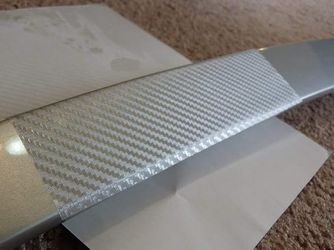 VViViD Clear Transparent Dry Carbon Fibre Vinyl Wrap Twill Weave Adhesive Film DIY Roll (3ft x 5ft)