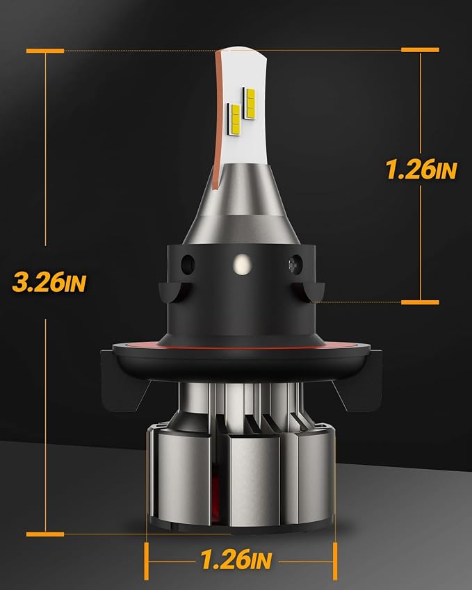 SEALIGHT H13 LED Bulbs, L2 9008 24,000LM Super Brightness 6000K Cool White Fog Bulbs, IP68 Waterproof, Plug and Play, 15000RPM Turbo Fan, 60000Hrs Lifespan, 1:1 Size Driving Bulbs, Pack of 2