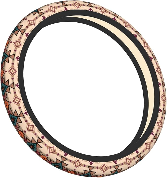 Retro Tribal Aztec Native Steering Wheel Cover For Women Men Girls Car Accessories Decor Anti-Slip Neoprene Auto Steering Wheel Covers Protector Universal 15 Inch