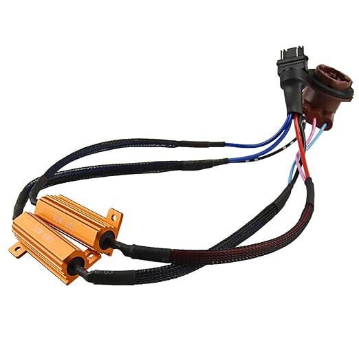 O-NEX 3157 4157 LED Load Resistor Kit 50W 8ohm Turn Signal Bulb Relay Harness Adapter Anti Flicker Error Decoder Warning Canceller