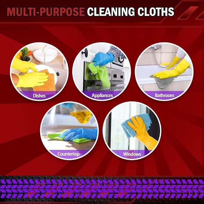 AIDEA Microfiber Cleaning Cloth 5 Pack, Microfiber Towels for Cars, Soft & Absorbent Cleaning Rags, Premium Lint Free Shop Towels for House, Kitchen, Car, 12inx16in