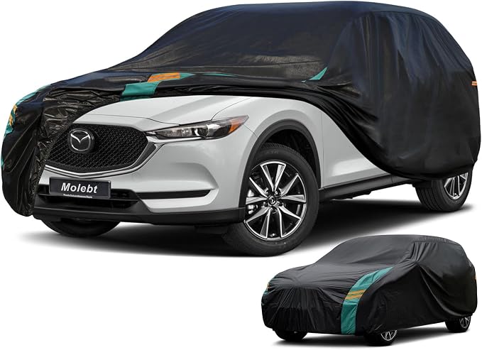 SUV Car Cover Custom Fit for Mazda CX5 CX-5 CX50 CX-50 (2012-2025), Waterproof All Weather for Automobiles, Outdoor Full Cover with Windproof Clip Straps.