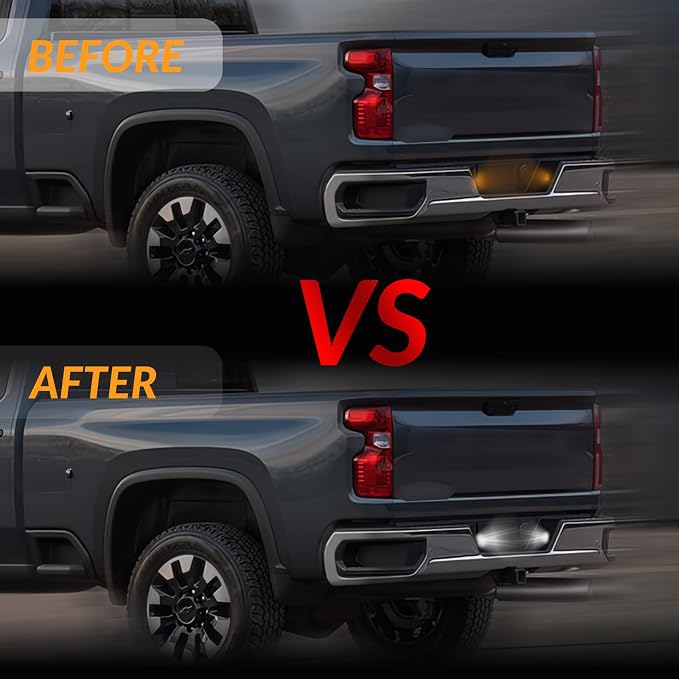 LED License Plate Lights For 2014-2025 Chevy Silverado GMC Sierra 1500 2500HD 3500HD Tag Lamp Assembly, 6000K White 2PCS
