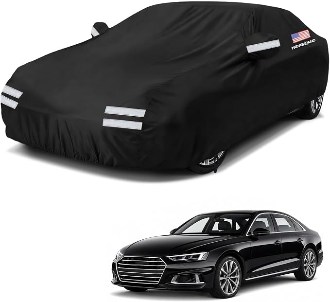 Sedan Car Cover, Full Car Cover Waterproof All Weather Dustproof, Snowproof, UV Protection Outdoor Car Covers for Automobiles Universal Fit for Sedan Car Cover Size 208''L x 78''W x 59''H