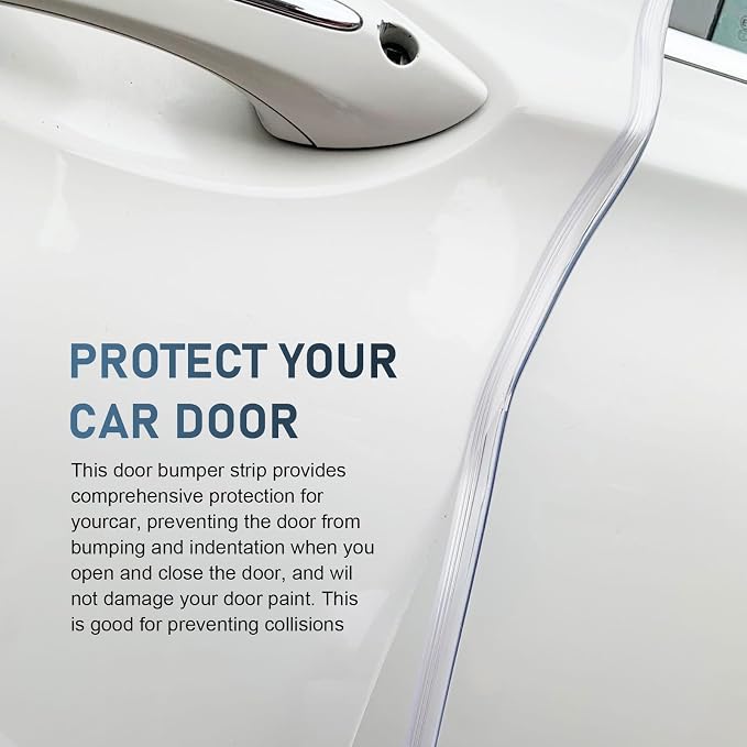 Car Door Edge Guards, 16.4 Ft U-Shaped Anti-Collision Protection Strips for Car Windows Hood Trunk, PVC Flexible Cuttable Sealing Decorative Strips, for Most Cars Furniture Bags (Transparent)