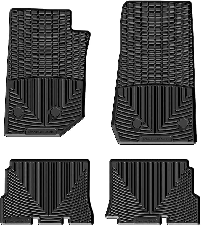 WeatherTech All-Weather Floor Mats for Jeep Wrangler JK Unlimited 4-Door, Wrangler Unlimited 4-Door - 1st & 2nd Row (W321-W322), Black