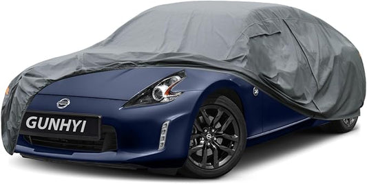 GUNHYI Premium Car Cover Custom Fit Nissan 370Z, 16 Layers Heavy Duty Car Cover Waterproof All Weather with Zipper Door for Sun Rain Snow Dust Uv Protection